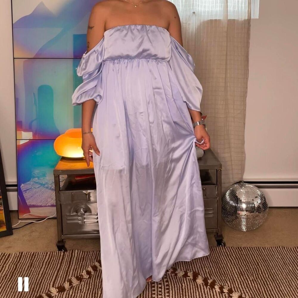 handmade 100% silk Women's periwinkle Dress